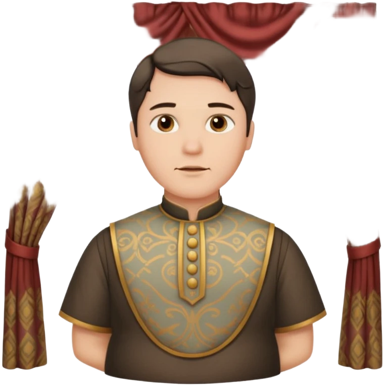 pregnant man with parted middle hair (curtains)   and in a roman collar  emoji