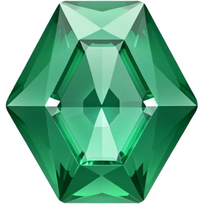 GREEN emerald, diamond gem shape, realistic emoji