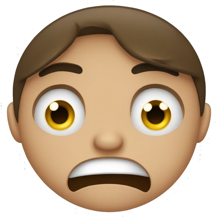 angry face, sad eyes and tears. a 16 years old brunette boy emoji