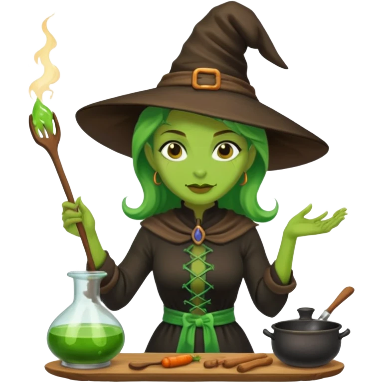 green witch cooking potion emoji