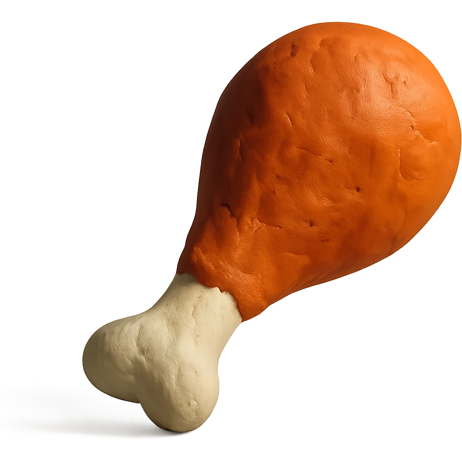 claymation style chicken thigh emoji