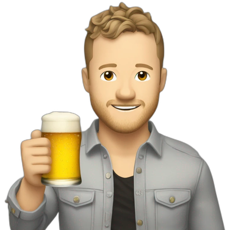 Dan reynolds qui boit une bierre emoji