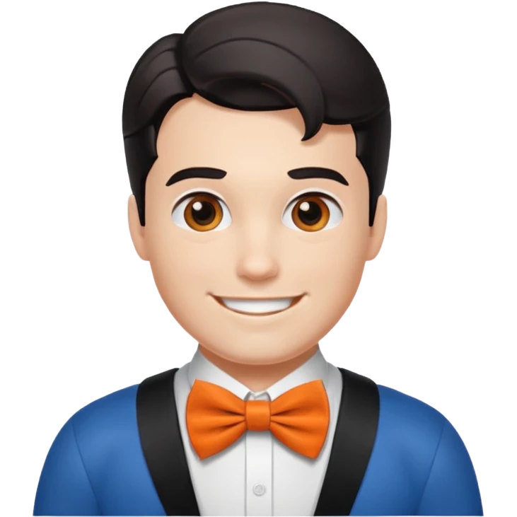 a superman with organe bow tie emoji