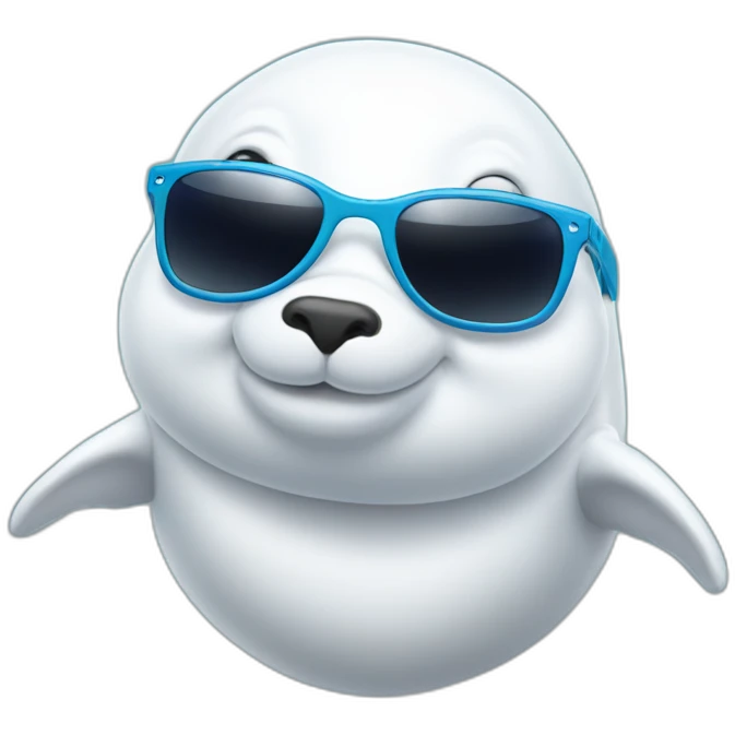 Beluga with sunglasses emoji