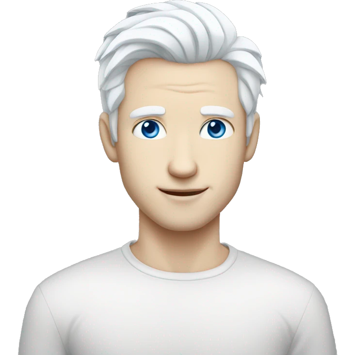 handsome pale man with blue eyes and white hair emoji