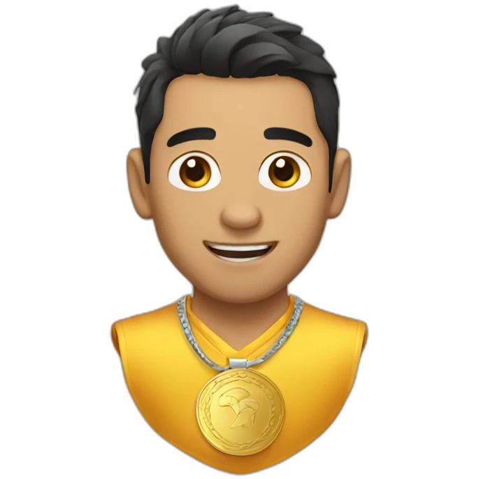 Chico con medalla emoji