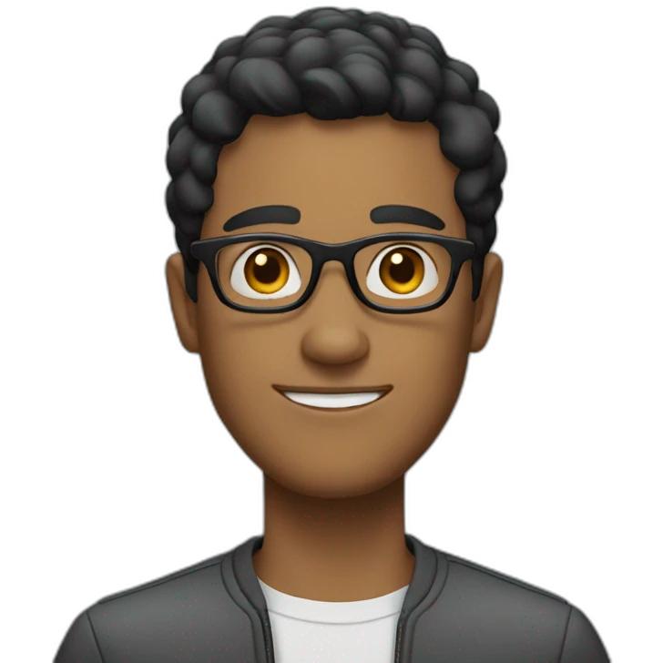 a man with short black hair wearing prescription glasses emoji