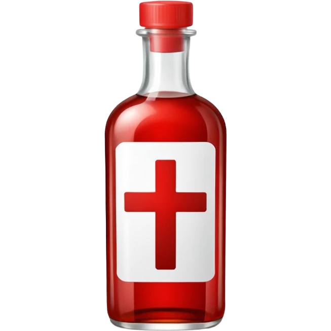 medicine syrup and cross sign above thse emoji