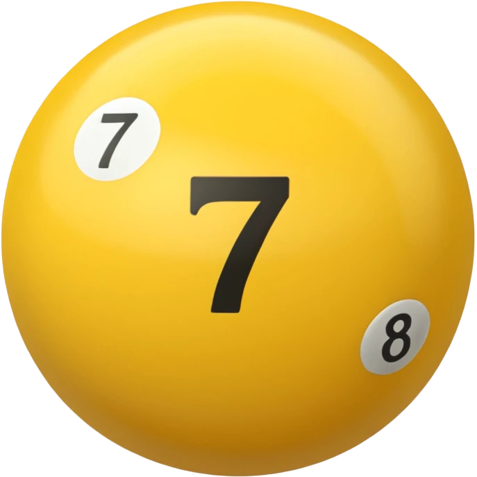 Pool table back ball with the number 7 only one number  emoji