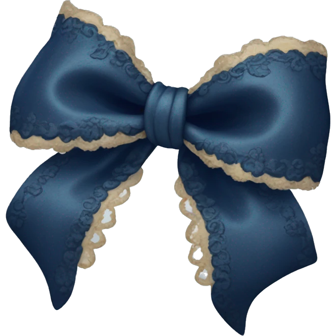 vintage navy blue rococo bow  emoji