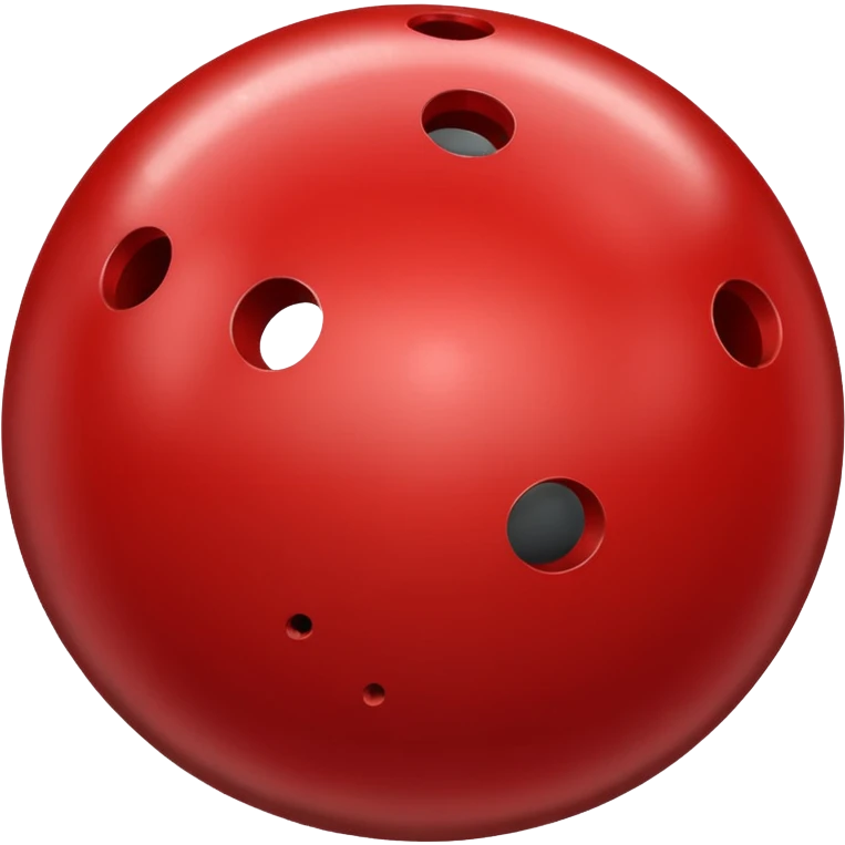 red bowling ball with 3 holes emoji