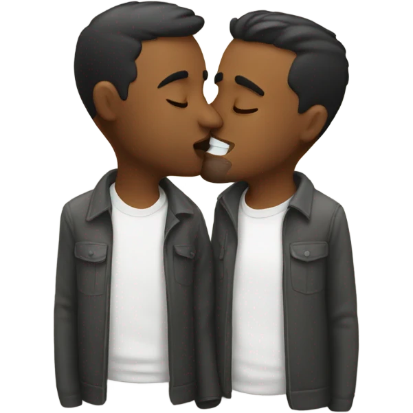 two guys kissing emoji