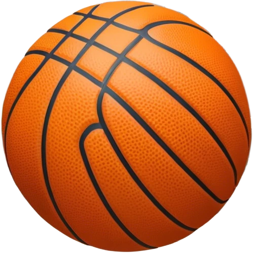 Cinematic Realistic image of a basketball captured in dynamic motion, with detailed surface textures and a slight motion blur, set against a vibrant urban backdrop with energetic lighting emoji