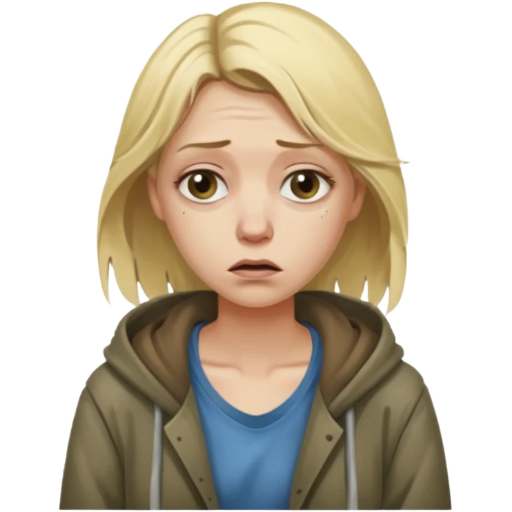 a homeless blonde woman emoji