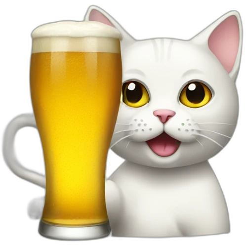 cat drinking beer emoji