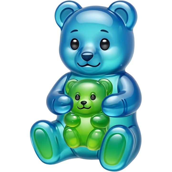 Normal blue and green gummy bear emoji
