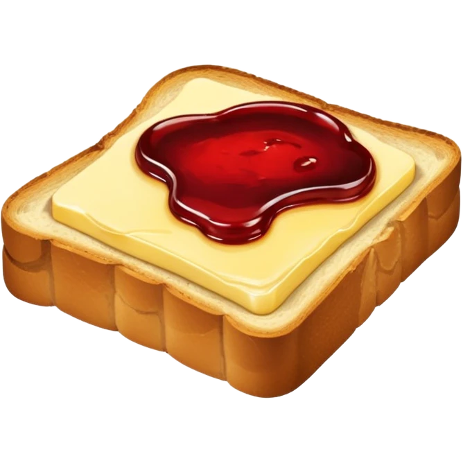 a slice of bread with butter and jam emoji