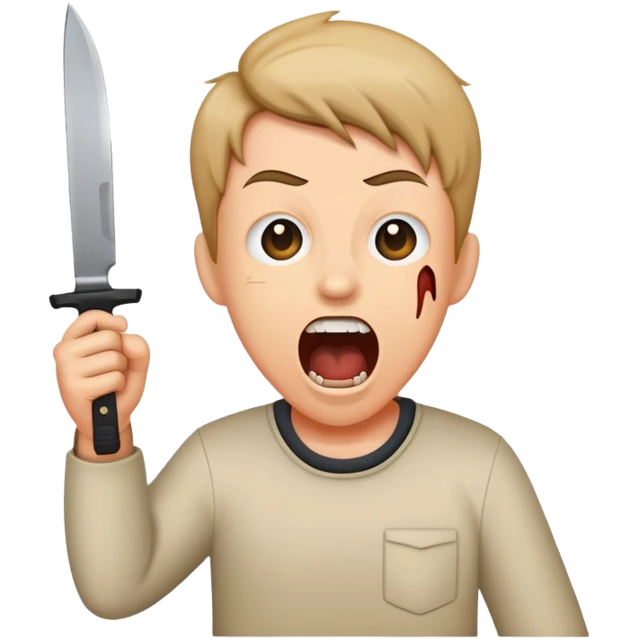 Scream with a knife emoji