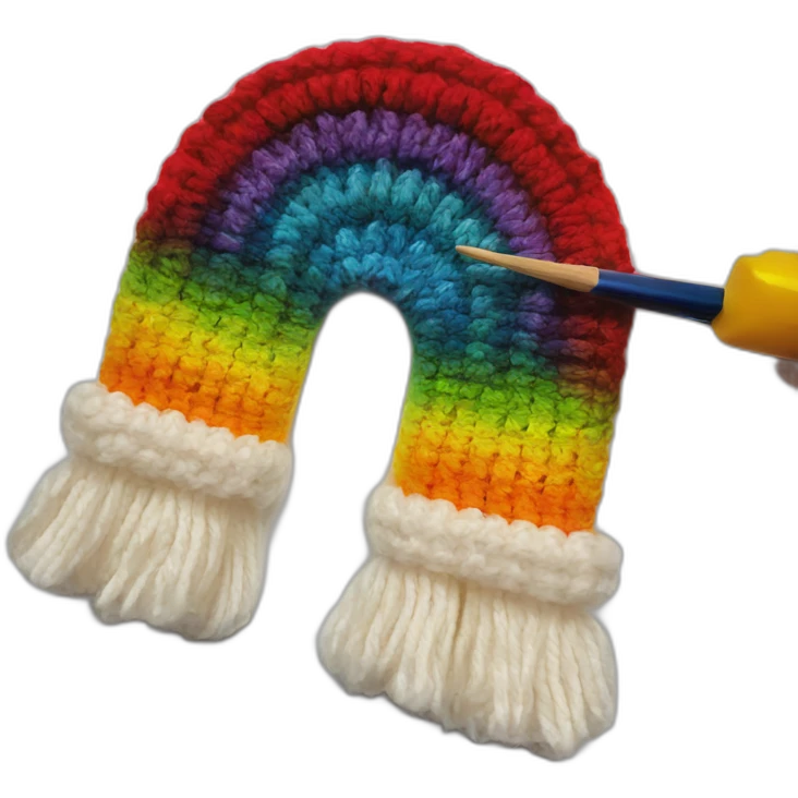 Rainbow crochet emoji