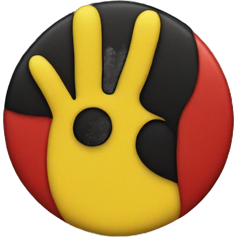Yellow circle surrounded by black and red  emoji
