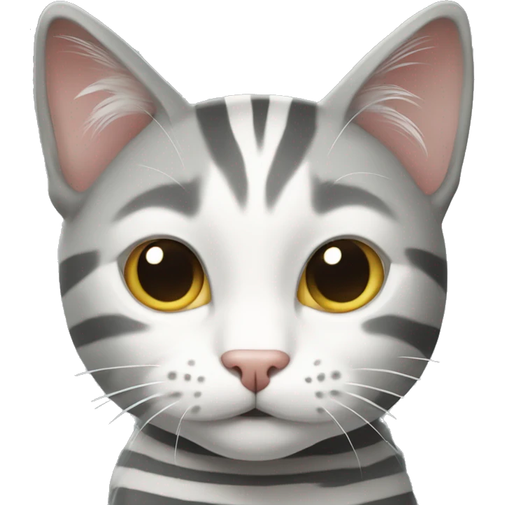 Striped gray-white cat emoji