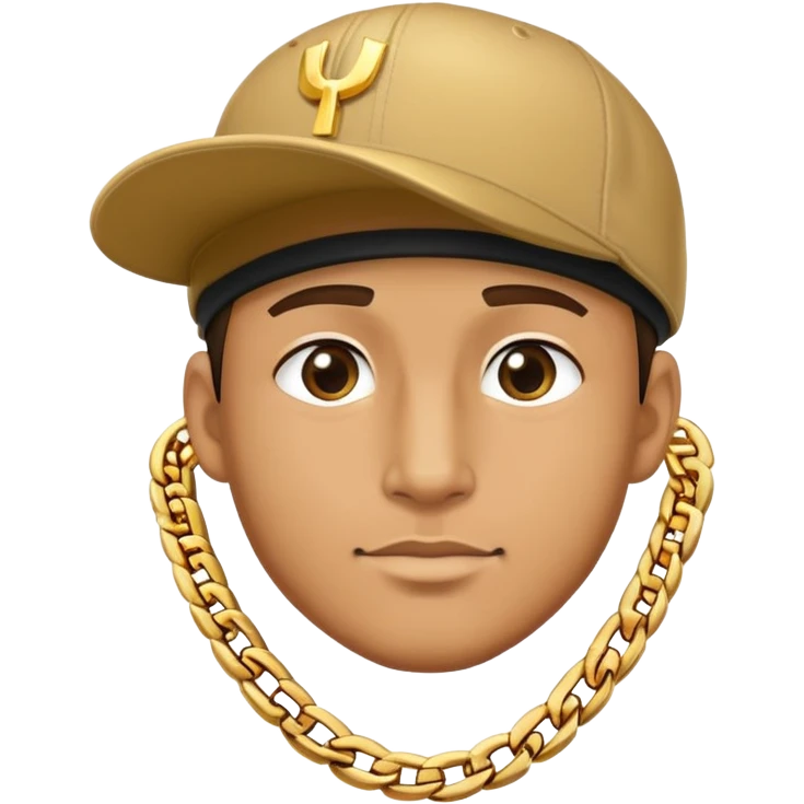 man wearing a cap and a big gold chain emoji