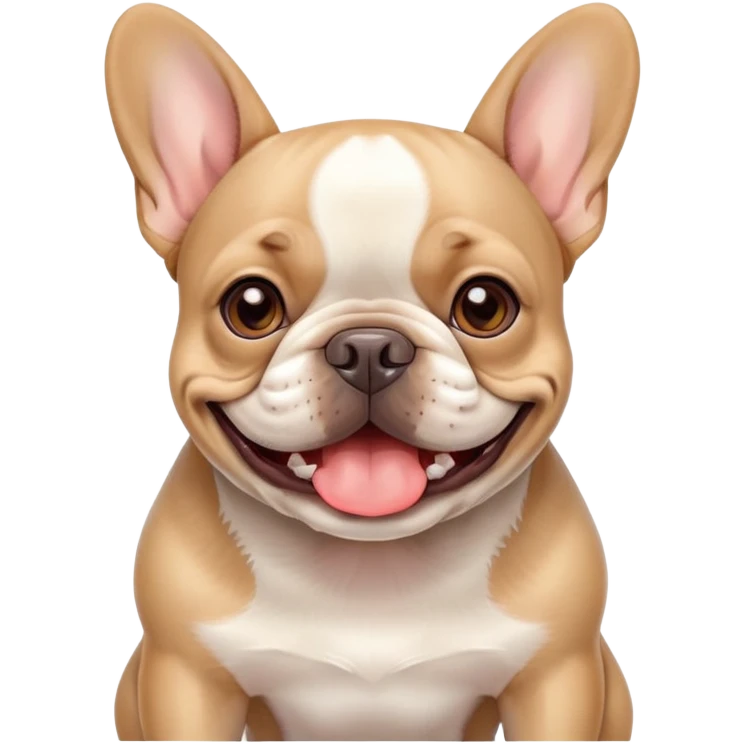 cute french bulldog smiling emoji