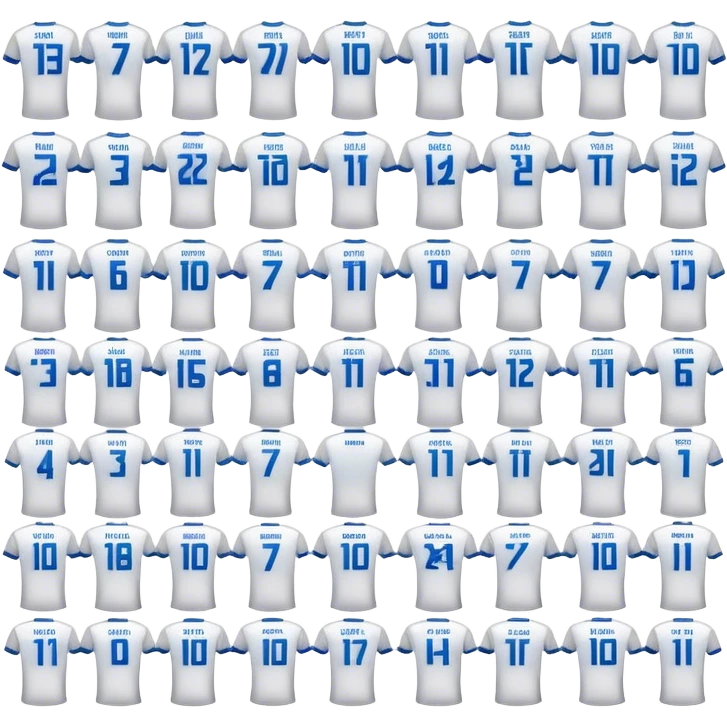 25 Camiseta fútbol color y numeros de 1 al 25 emoji
