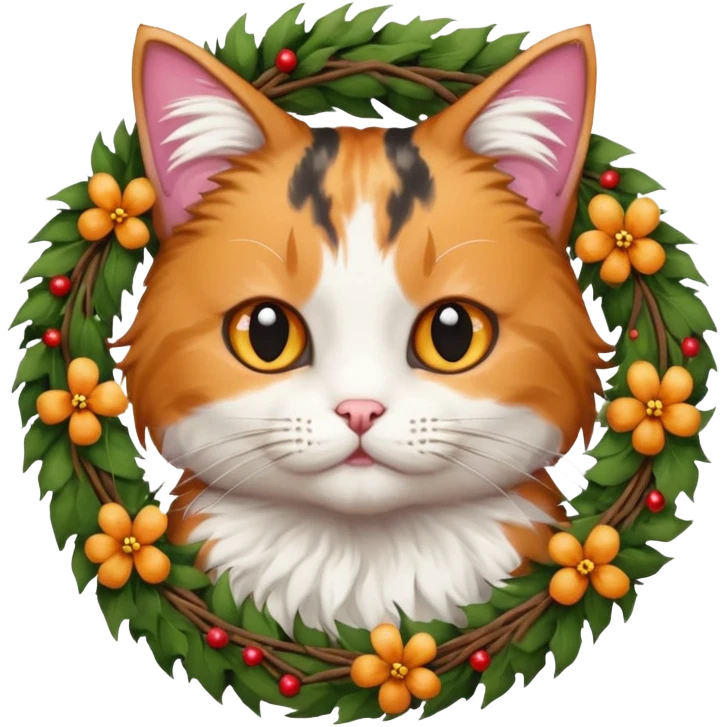 wreath cat emoji