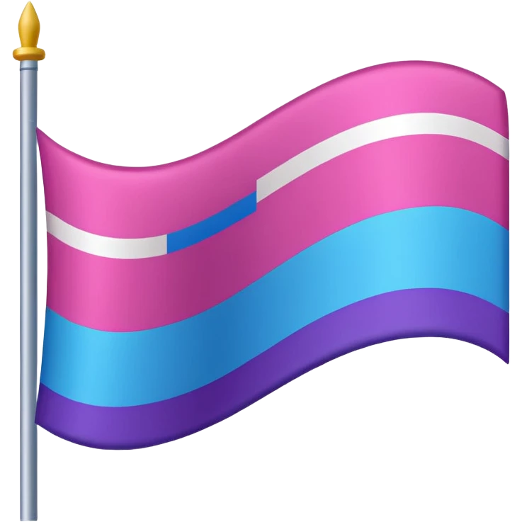 I want a flag, I want the first stripe at the very top of the flag to be pink 🩷. The middle stripe will be the color purple 💜. And finally the bottom stripe will be the color blue 💙. Only those three colors in that exact order. Make the colors more vibrant emoji