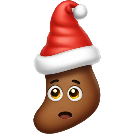Poop with Santa hat emoji