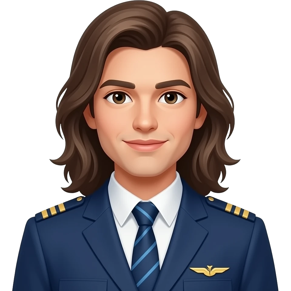male very long hair flight attendant emoji