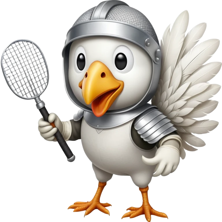 Funny fencing chicken emoji
