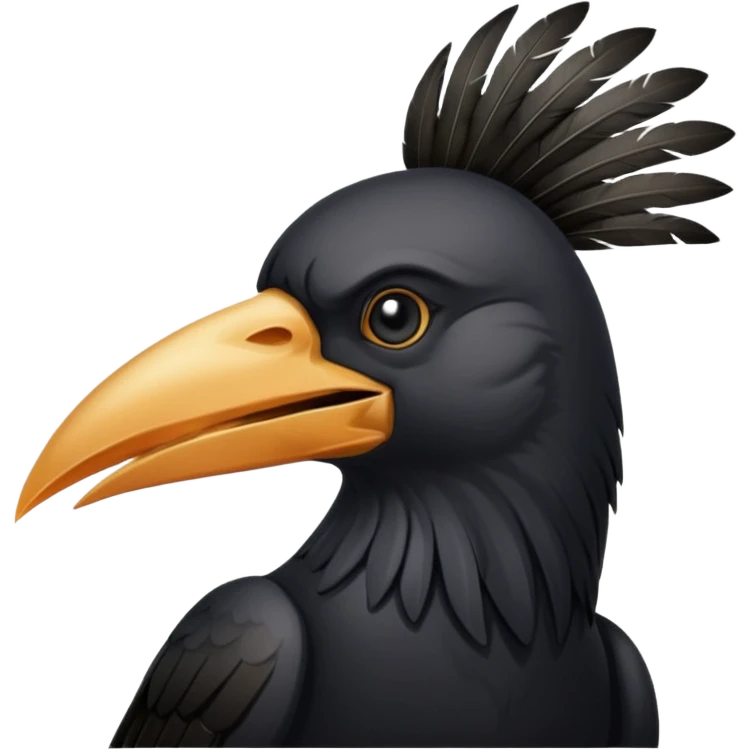 crow with steak knife in beak  emoji
