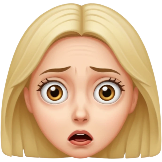A realistic waist-length portrait of a terrified woman emoji