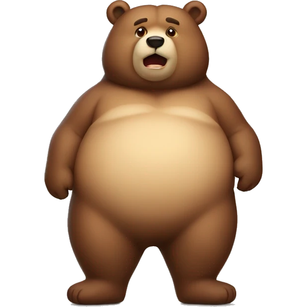 chubby bear with a belly emoji