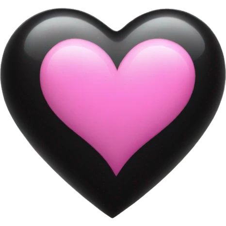 Black heart with pink border and lighten effects and animat emoji
