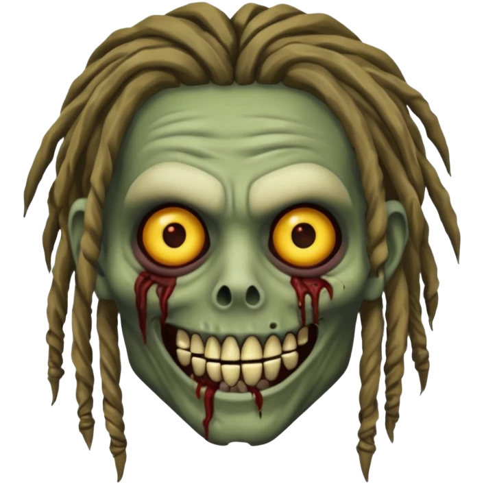 Zombie smiling with dreads emoji