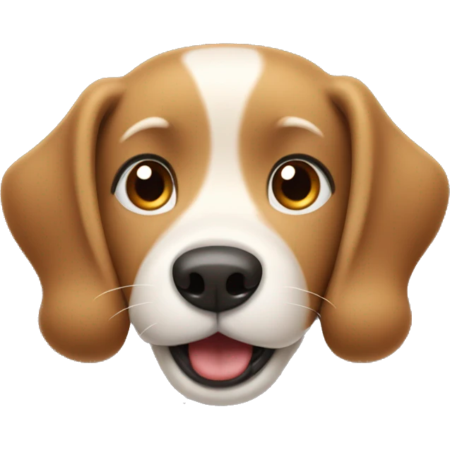 Light brown cartoon dog with rectangular white shout, round eyes, and bushy eyebrows  emoji