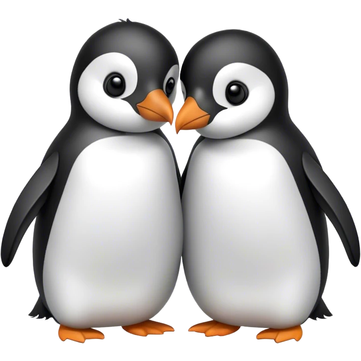 Penguin cuddles emoji