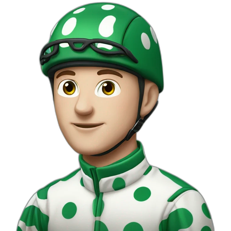 paul townend jockey dark green polka dot emoji