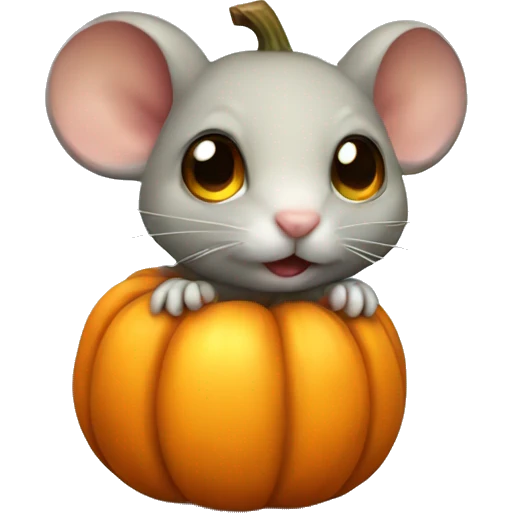 Little pumpkin mouse emoji