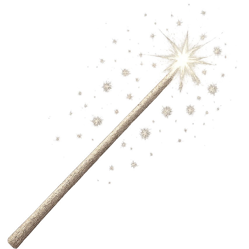 glittery magic wand, no background emoji