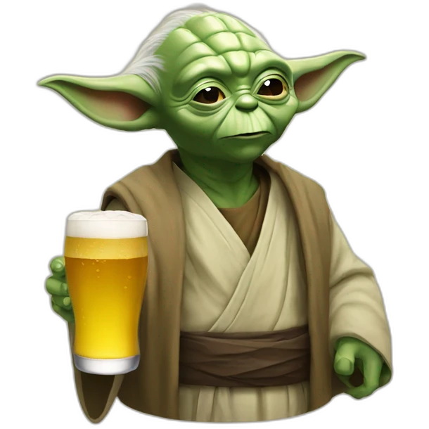 Yoda drink beer emoji