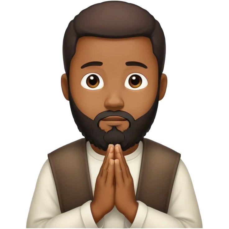 Black Daniel praying with a beard emoji