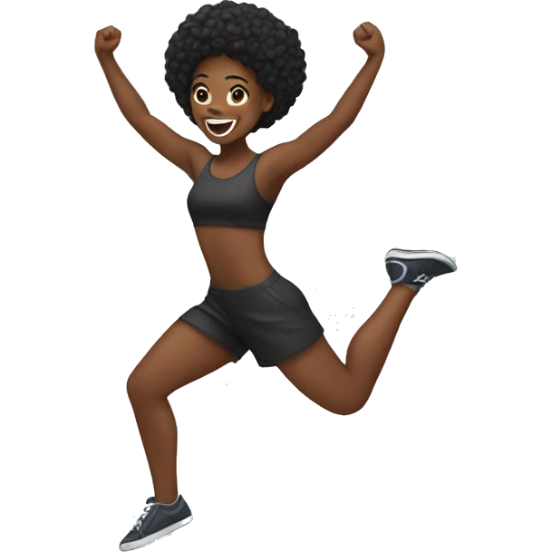 black woman doing cartwheels emoji