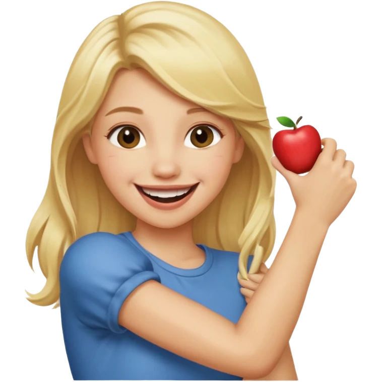 Emoji blonde girl love biting an arm emoji