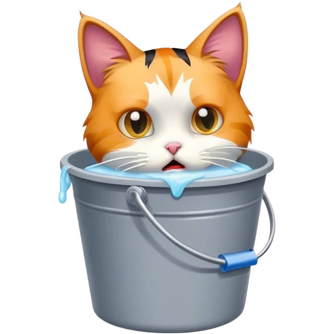 Cat vomitting in bucket emoji