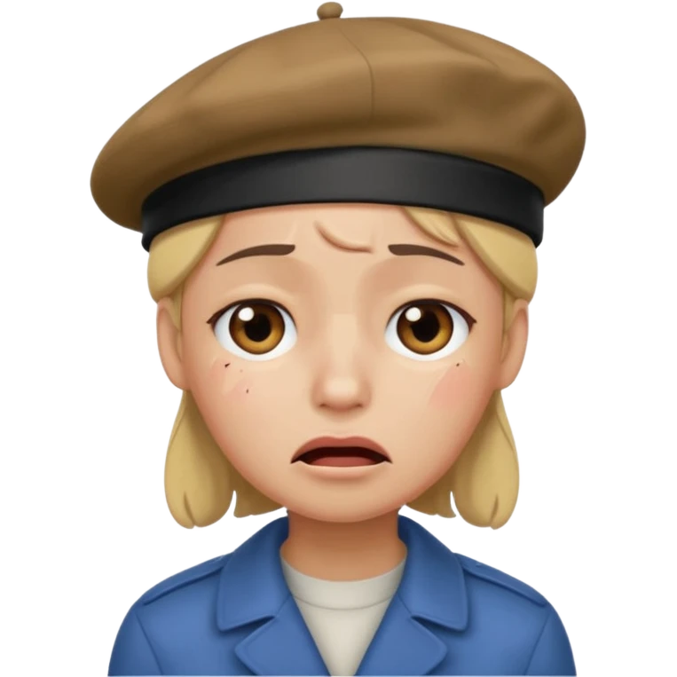 sob with beret emoji