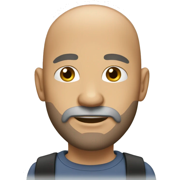 Bald white male with facial hair emoji
